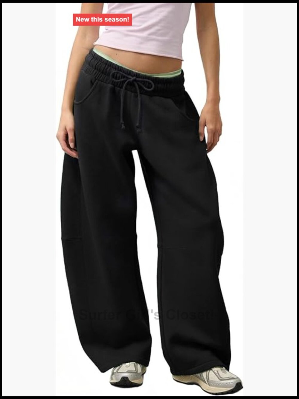 Barrel Sweatpants Women Baggy Wide Leg Drawstring Lounge Pants
